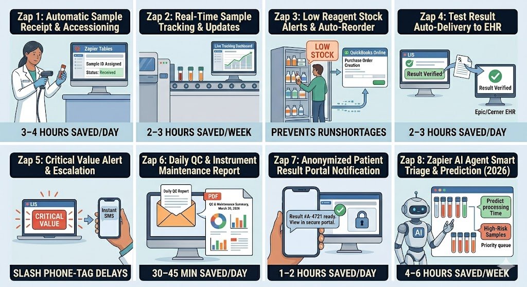 Zapier for Clinical Laboratory Technicians: Sample Tracking & Test Result Automation 2026 3 8 Powerful Clinical Laboratory Technician Automations