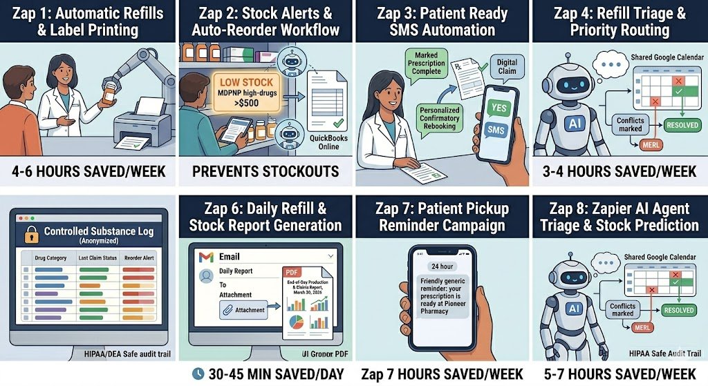 Zapier for Pharmacy Technicians: Refill Workflow, Stock Alerts & Patient Notifications 2026 3 8 Powerful Pharmacy Technician Automations