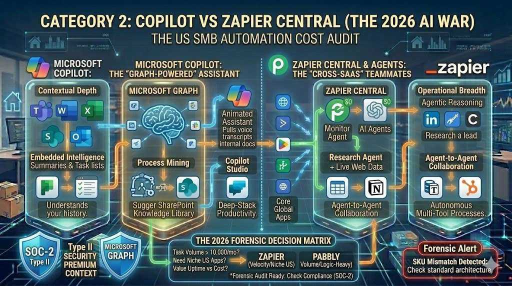 Zapier vs Microsoft Power Automate 2026 – Honest Comparison for US SMBs 4 Copilot vs. Zapier Central (The 2026 AI War)