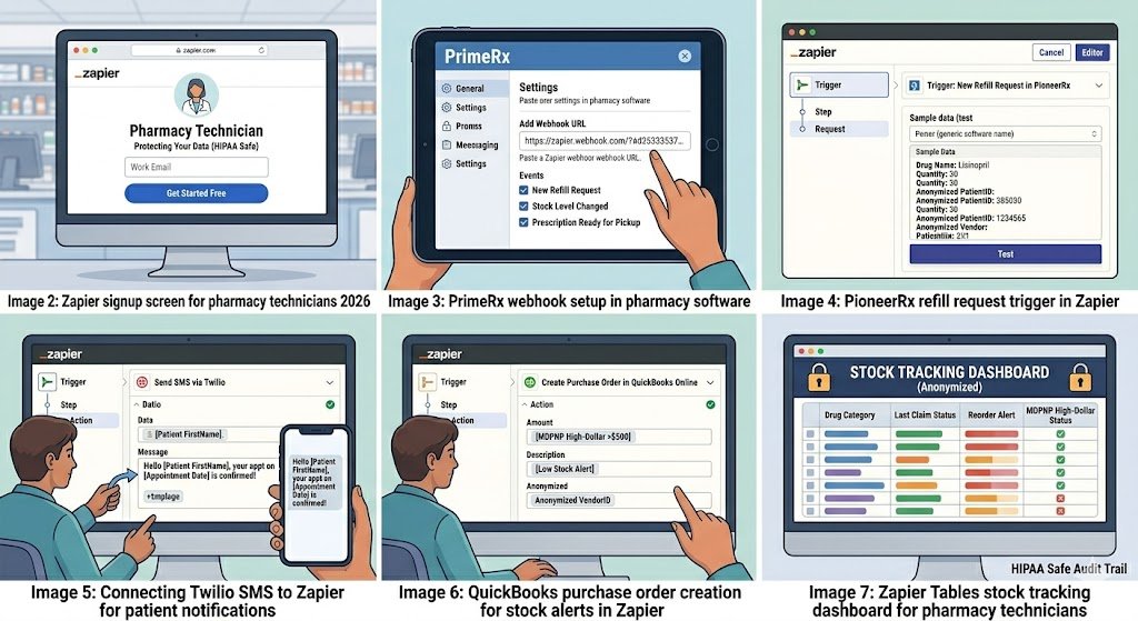Zapier for Pharmacy Technicians: Refill Workflow, Stock Alerts & Patient Notifications 2026 2 How to Connect Your Pharmacy System to Zapier