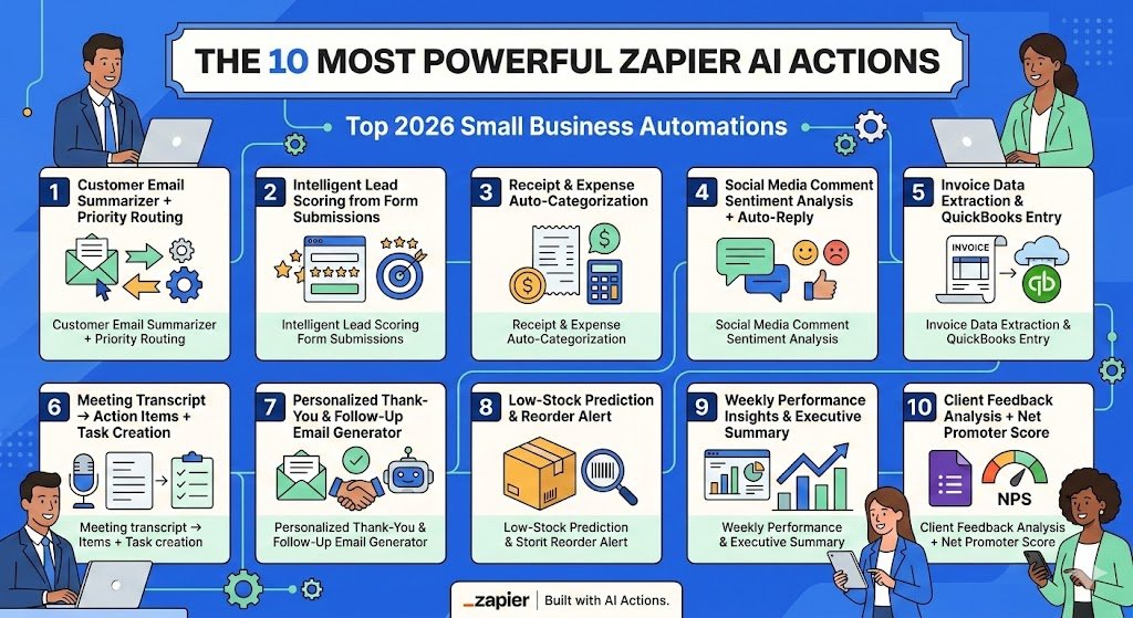 Zapier AI Actions Explained: 10 Real Examples for Small Businesses 2 The 10 Most Powerful Zapier AI Actions