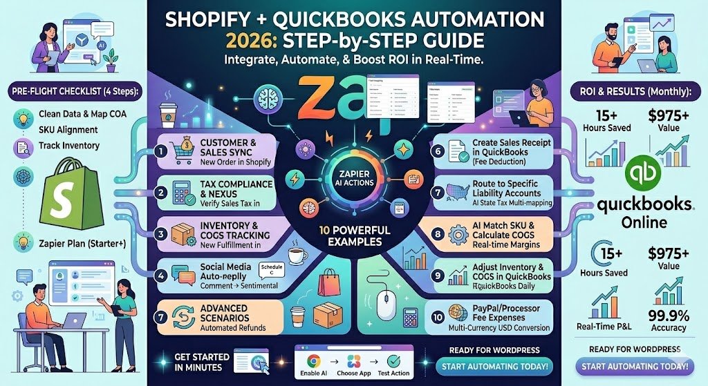 Shopify + QuickBooks Automation with Zapier 2026 (Step-by-Step) 9 Shopify + QuickBooks Automation with Zapier 2026 (Step-by-Step)