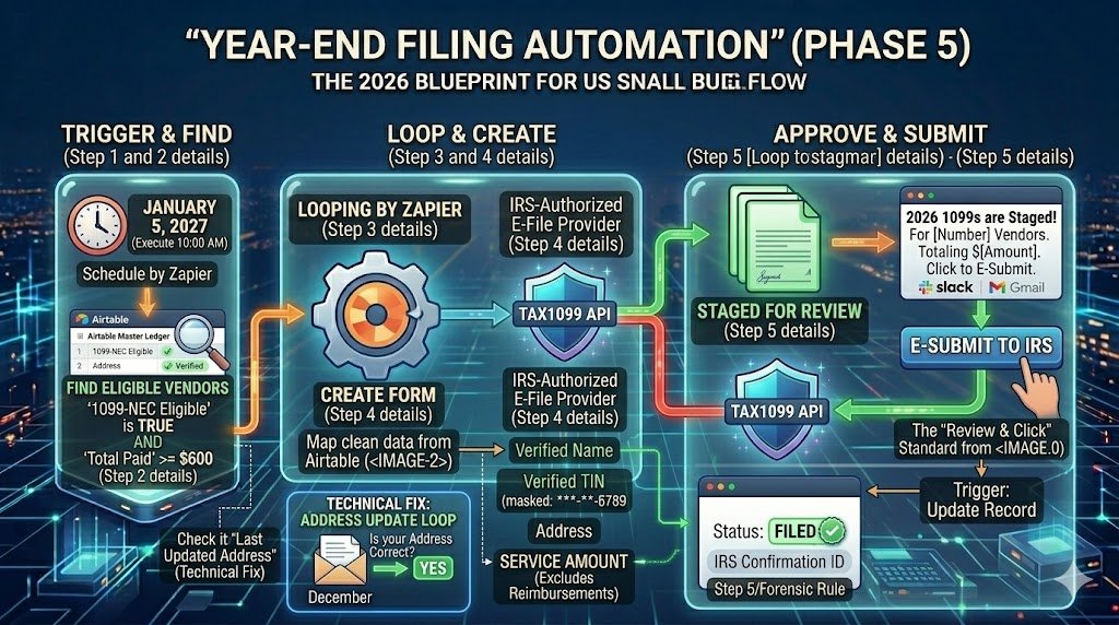 IRS-Compliant 1099 Tracking: The 2026 Automation Blueprint 6 Year-End Filing Automation (The "Review & Click" Finale)