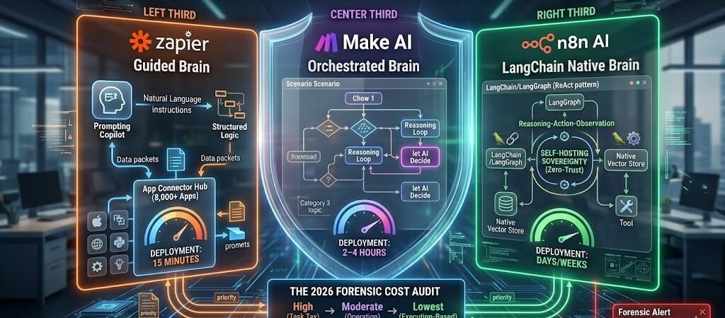 Zapier AI Agents vs Make AI vs n8n AI 2026 – Which is Strongest? 1 Zapier AI Agents vs Make AI vs n8n AI 2026 – Which is Strongest?