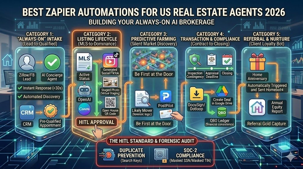 Best Zapier Automations for US Real Estate Agents 2026 1 Best Zapier Automations for US Real Estate Agents 2026