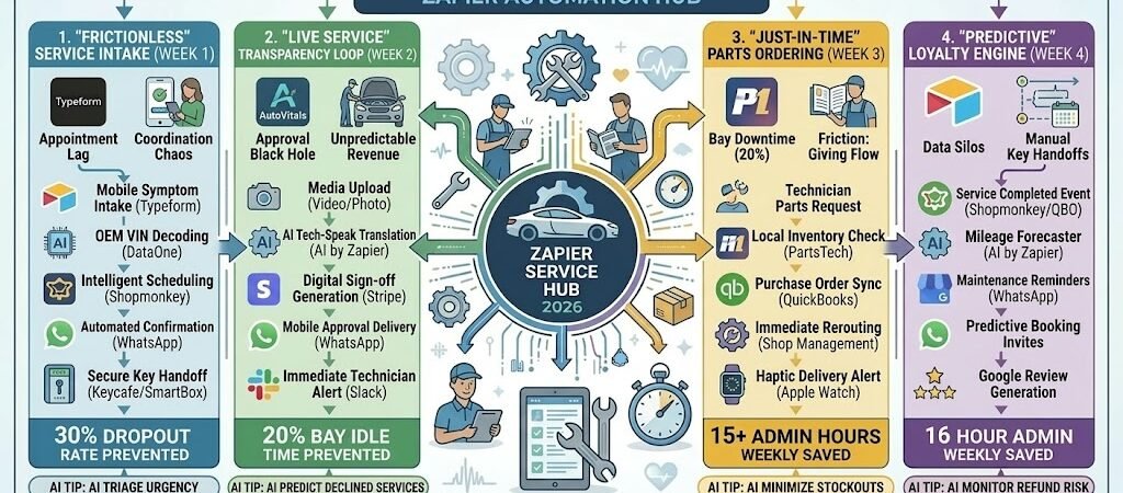 Zapier for Auto Repair Shops 2026: Automating the Service Bay