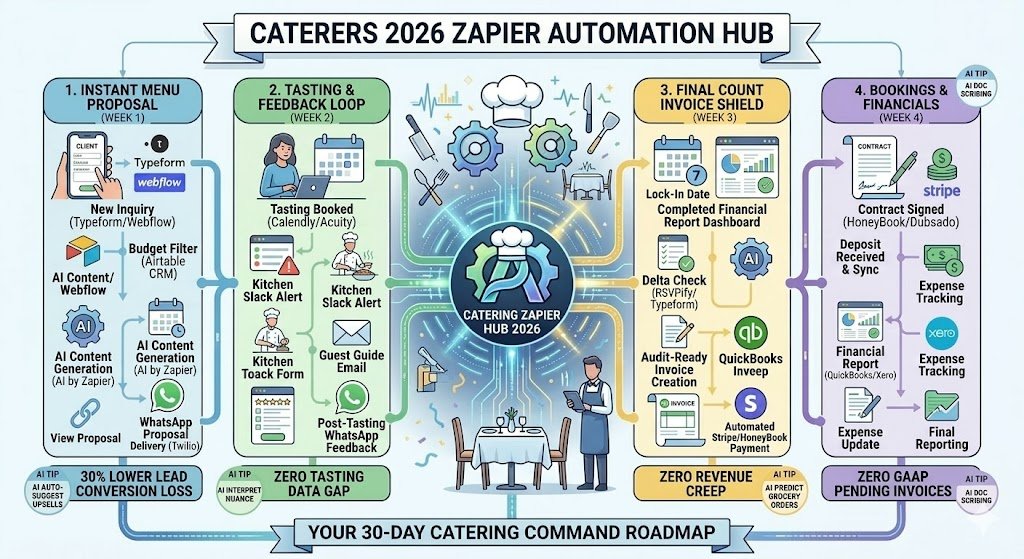 Zapier for Caterers 2026: Automating Menu Planning, Tastings & Invoicing 4 Zapier for Caterers 2026: Automating Menu Planning, Tastings & Invoicing