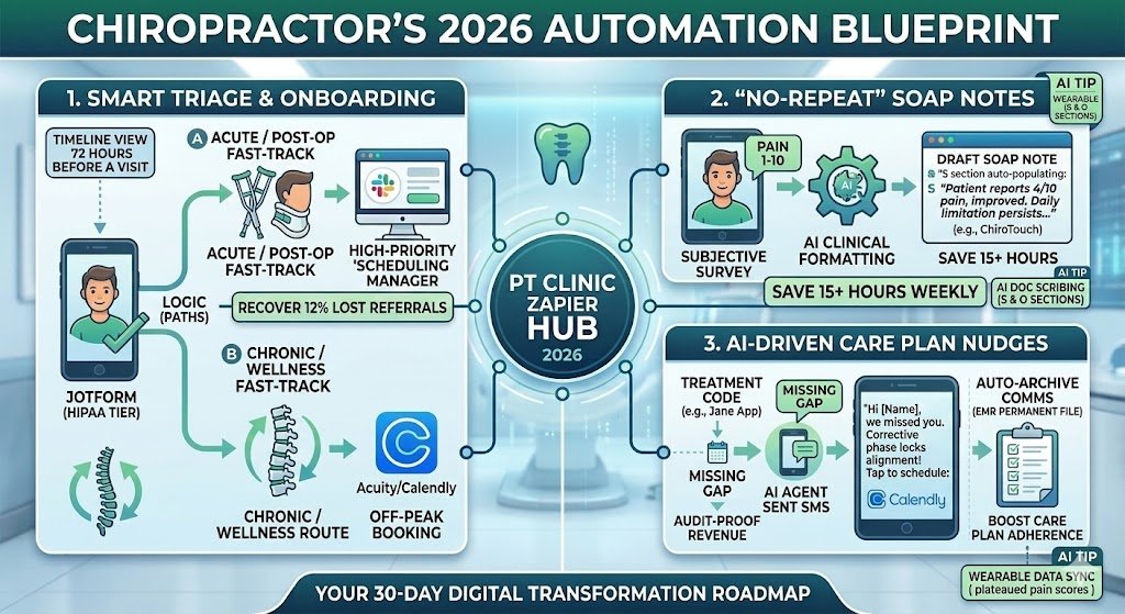 Zapier for Chiropractors: Automated Patient Intake, Scheduling, and SOAP Notes in 2026