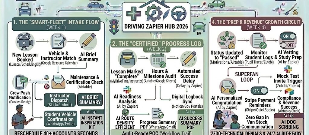 Zapier for Driving Instructors 2026: Automating Prep, Progress Logs & Reviews