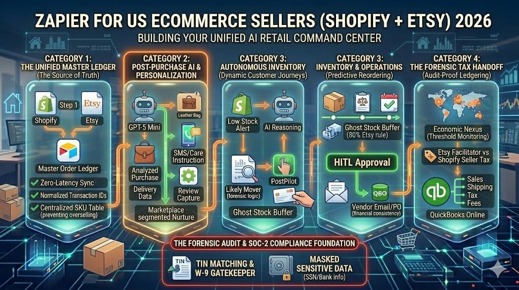 Zapier for E-commerce Sellers (Shopify + Etsy) 2026