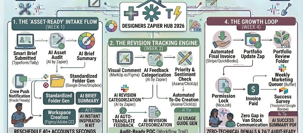 Zapier for Graphic Designers 2026: Automating Client Briefs, Revision Tracking & Invoices