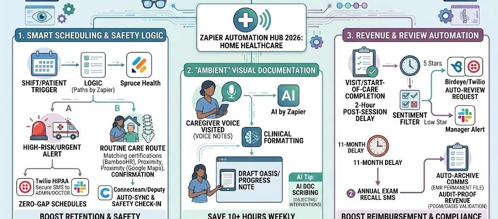 Zapier for Home Healthcare 2026: Automating Caregiver Shifts, Patient Records, and Compliance 1 Zapier for Home Healthcare 2026: Automating Caregiver Shifts, Patient Records, and Compliance