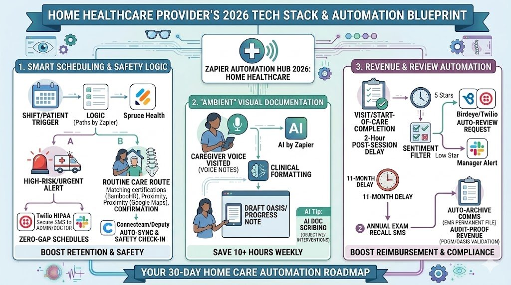 Zapier for Home Healthcare 2026: Automating Caregiver Shifts, Patient Records, and Compliance