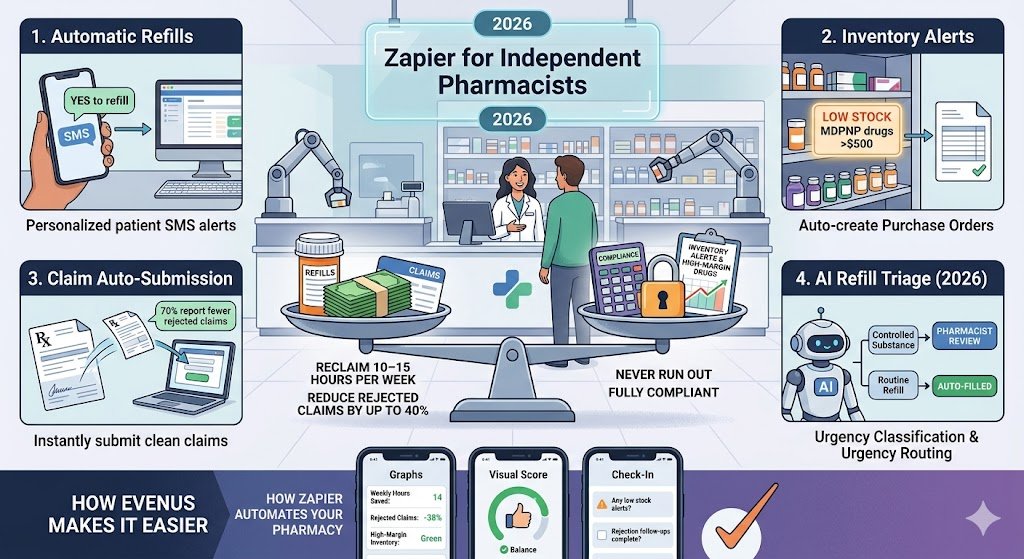 Zapier for Independent Pharmacists: Prescription Refills, Inventory Alerts & Insurance Claims 2026