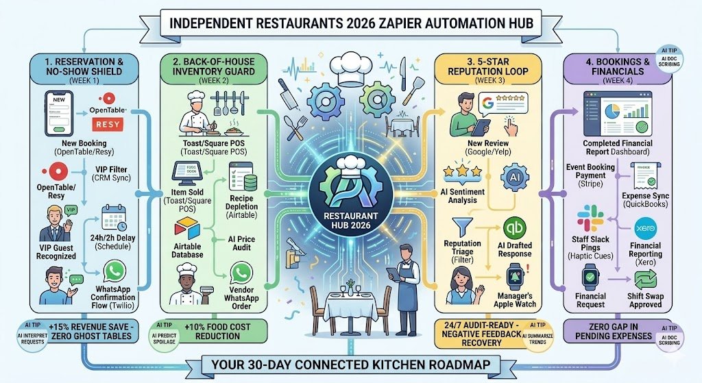 Zapier for Independent Restaurant Owners 2026: Automating Reservations, Inventory & Reviews 6 Zapier for Independent Restaurant Owners 2026: Automating Reservations, Inventory & Reviews
