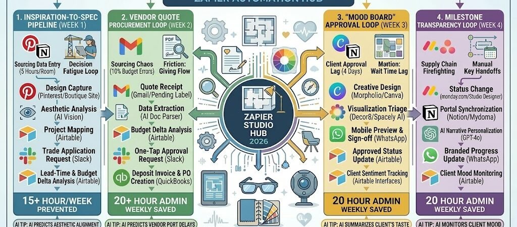 Zapier for Interior Designers 2026: Automating the Studio