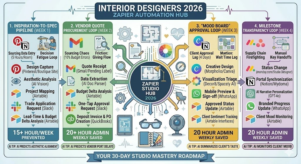 Zapier for Interior Designers 2026: Automating the Studio