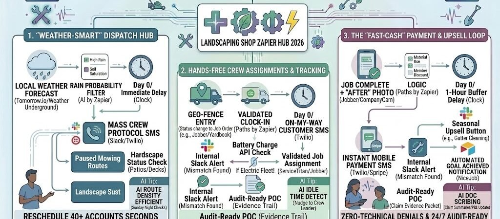 Zapier for Landscapers 2026: Automating Seasonal Scheduling, Crew Assignments & Payment Reminders