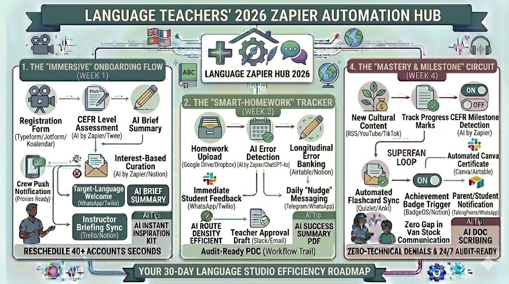 Zapier for Language Teachers 2026: Automating Reminders, Tracking & Cultural Sync