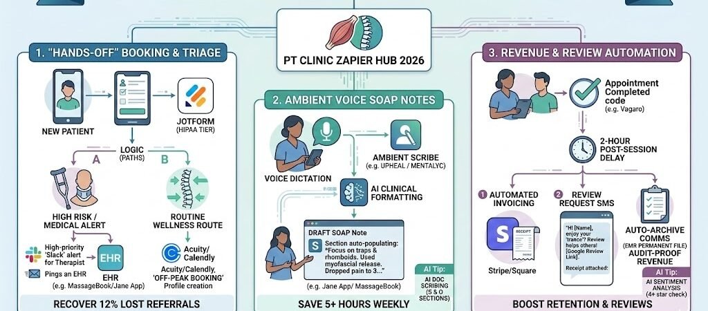 Zapier for Massage Therapists: Automating Booking, SOAP Notes, and Review Requests in 2026 1 Zapier for Massage Therapists: Automating Booking, SOAP Notes, and Review Requests in 2026