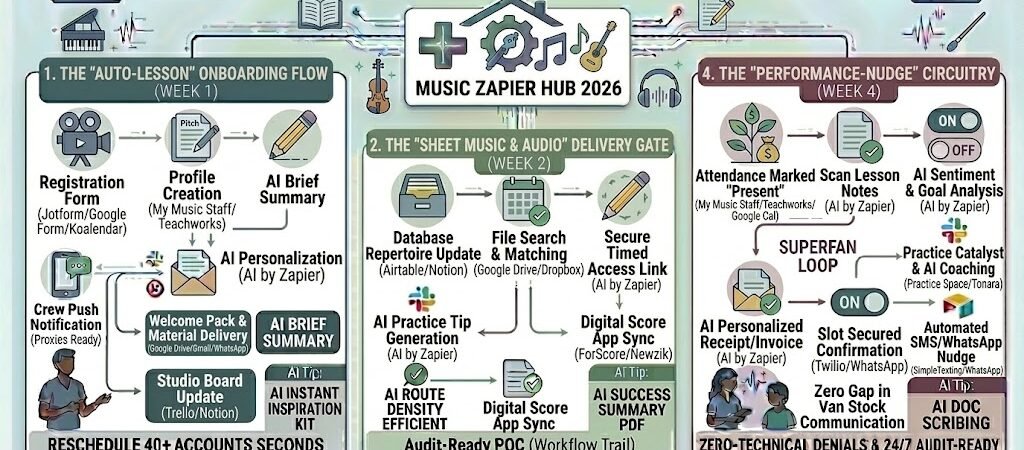 Zapier for Music Teachers 2026: Automating Bookings, Sheet Music & Payments
