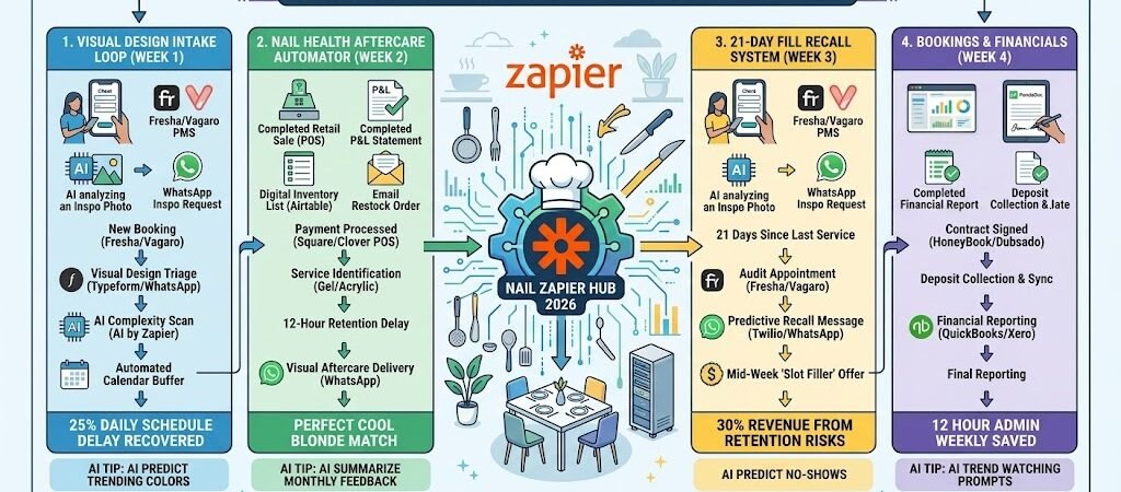 Zapier for Nail Salons 2026: Automating Design Requests & Aftercare 1 Zapier for Nail Salons 2026: Automating Design Requests & Aftercare