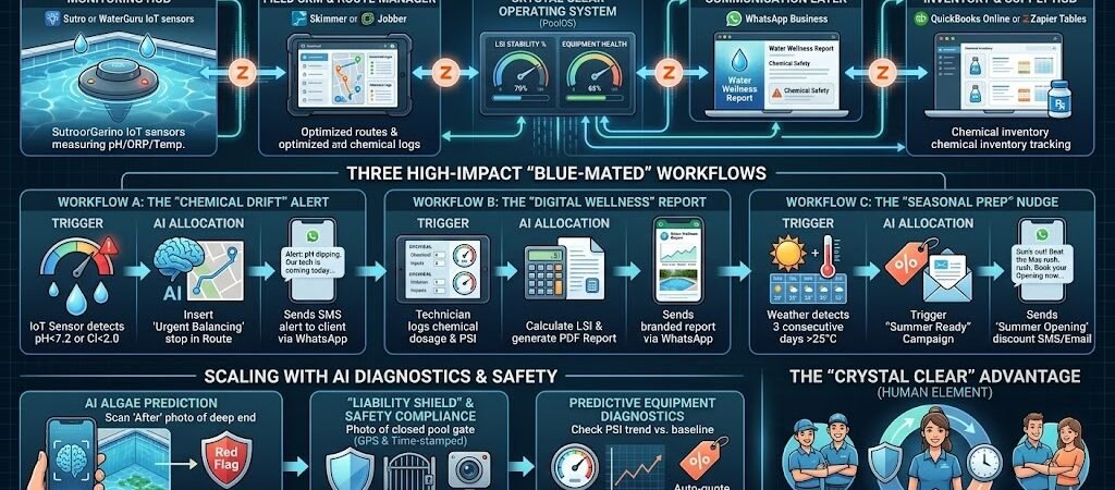 Zapier for Pool Technicians 2026: The “Crystal Clear” Operating System