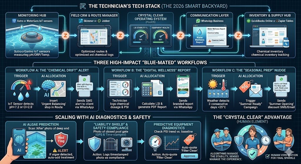 Zapier for Pool Technicians 2026: The “Crystal Clear” Operating System