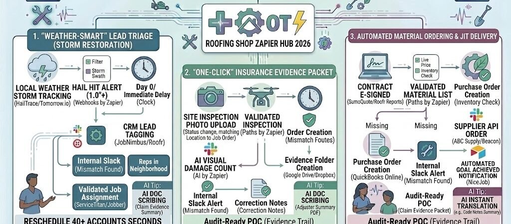 Zapier for Roofers 2026: Automating Insurance Claims, Material Orders & Weather Alerts