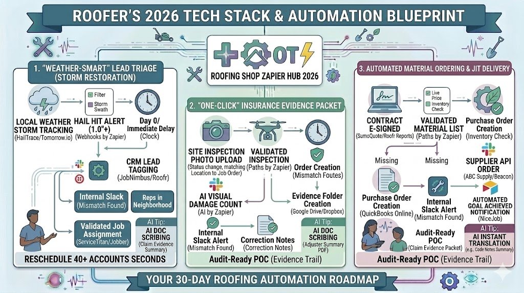 Zapier for Roofers 2026: Automating Insurance Claims, Material Orders & Weather Alerts