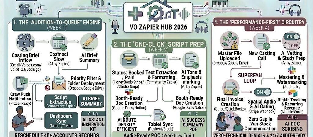 Zapier for Voice Over Artists 2026: Automating Auditions, Scripts & Invoicing 1 Zapier for Voice Over Artists 2026: Automating Auditions, Scripts & Invoicing