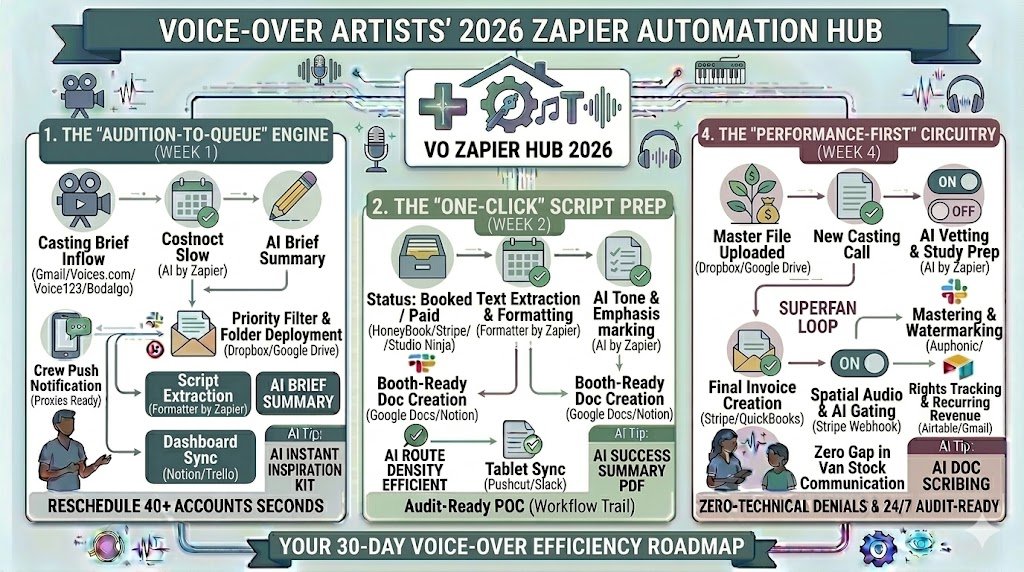 Zapier for Voice Over Artists 2026: Automating Auditions, Scripts & Invoicing