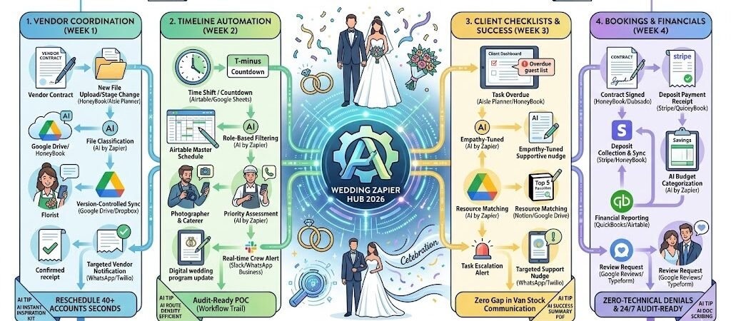 Zapier for Wedding Planners 2026: Automating Vendors, Timelines & Client Checklists