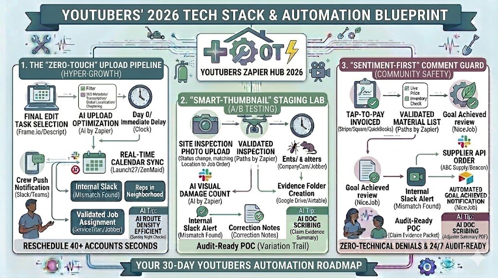 Zapier for YouTubers 2026: Automating Uploads, AI Thumbnails & Community Moderation