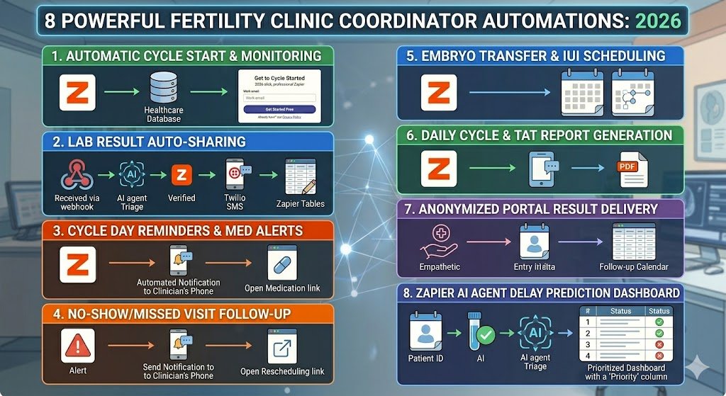 Zapier for Fertility Clinic Coordinators: Cycle Tracking & Lab Result Sharing 2026 3 8 Powerful Fertility Clinic Coordinator Automations