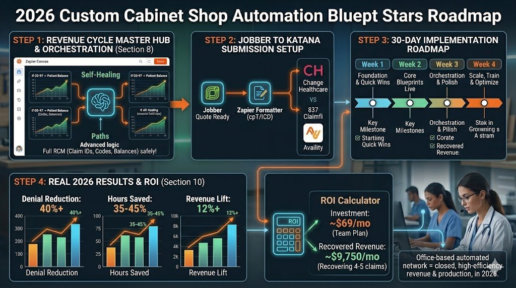 Zapier for Custom Cabinet Makers: Quote Approval, Material Orders & Job Tracking 2026 3 Real-time job tracking workflow from shop floor