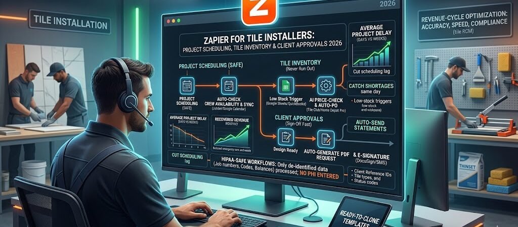 Zapier for Tile Installers: Project Scheduling, Tile Inventory & Client Approvals 2026 1 Zapier for Tile Installers: Project Scheduling, Tile Inventory & Client Approvals 2026