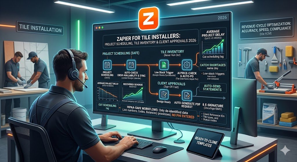 Zapier for Tile Installers: Project Scheduling, Tile Inventory & Client Approvals 2026