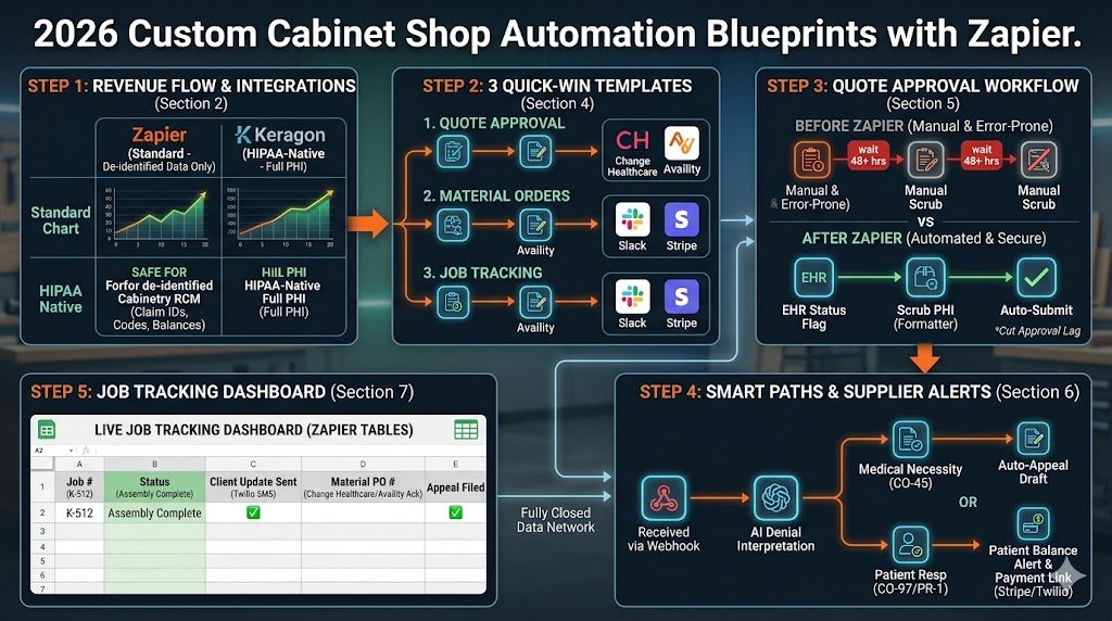 Zapier for Custom Cabinet Makers: Quote Approval, Material Orders & Job Tracking 2026 2 Zapier vs full MRP systems comparison 2026